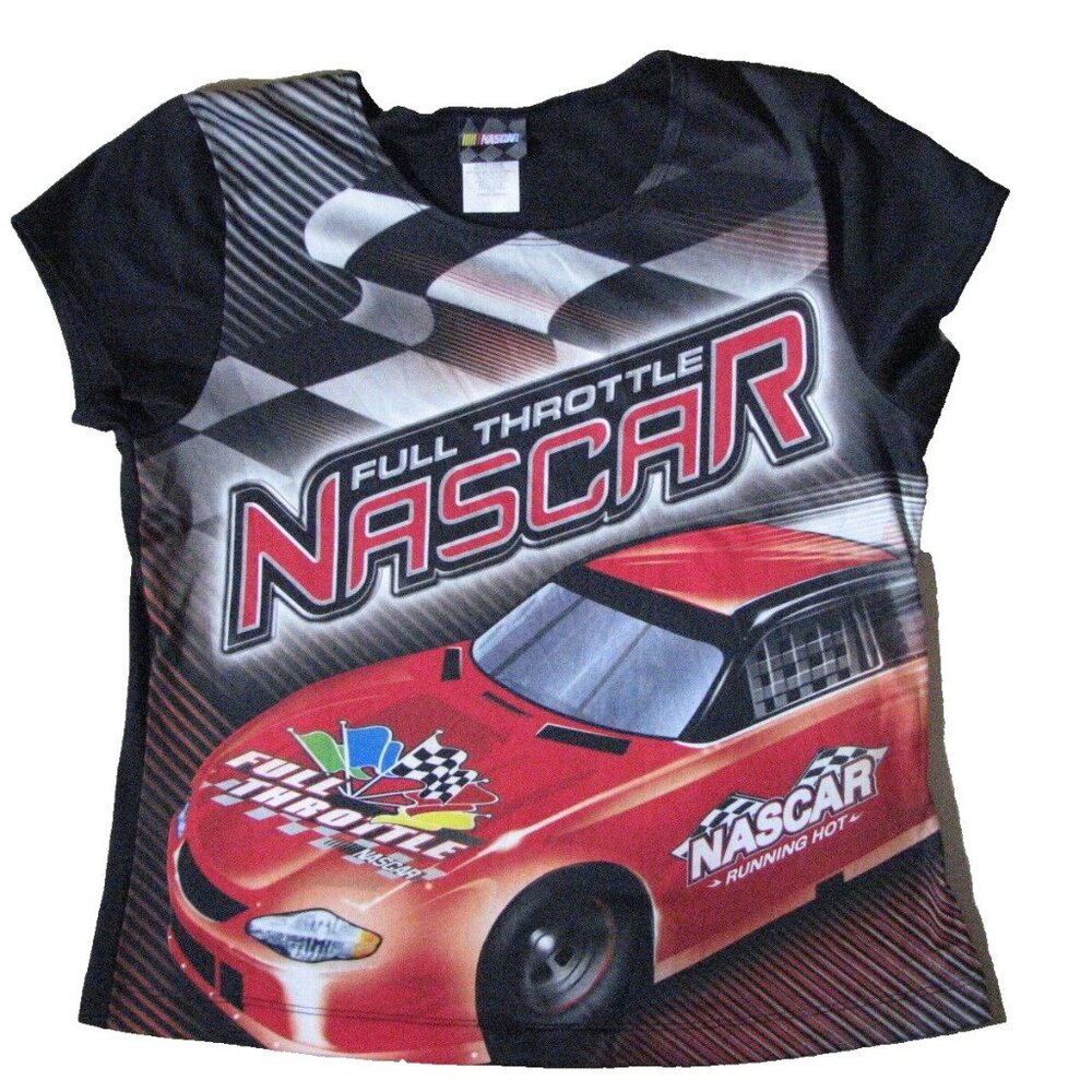 NASCAR Full Throttle Short Sleeve Polyester Girl Shirt XL